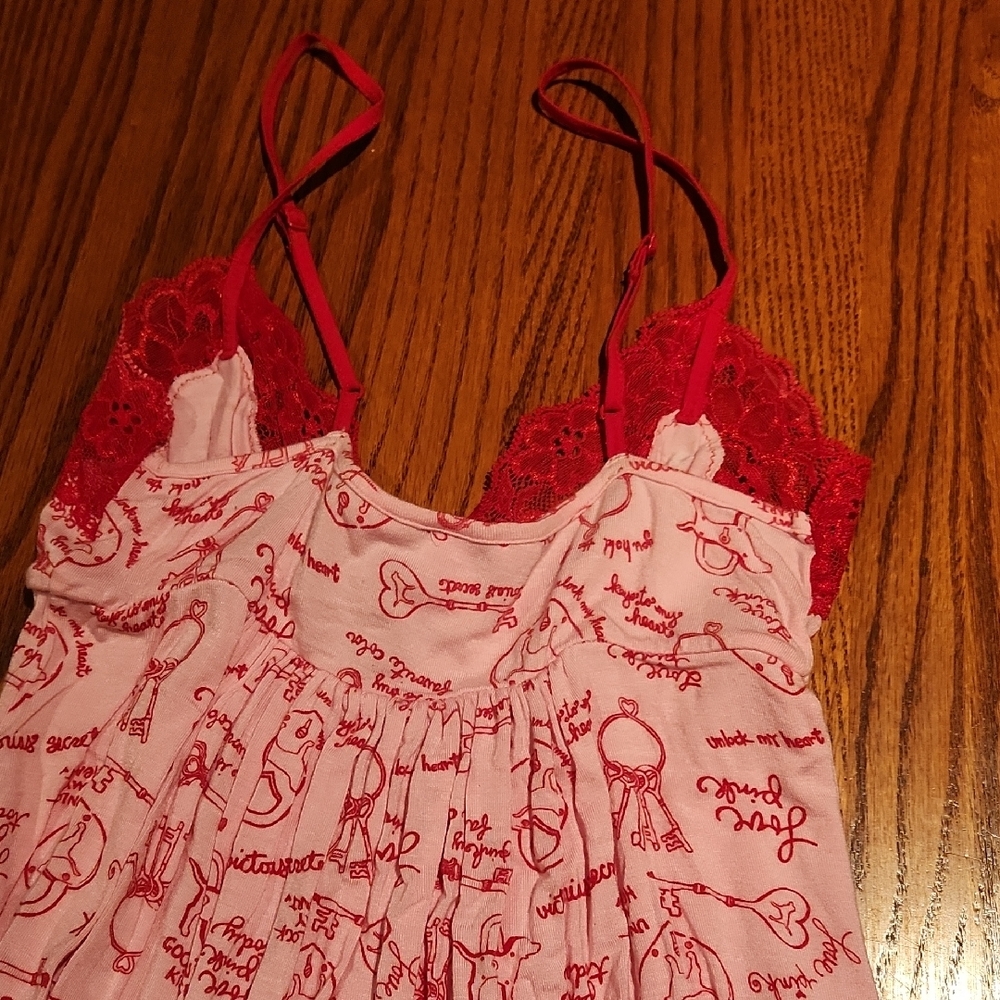 Victoria's Secret Pink Printed Chemise with Lace - Picture 4 of 6